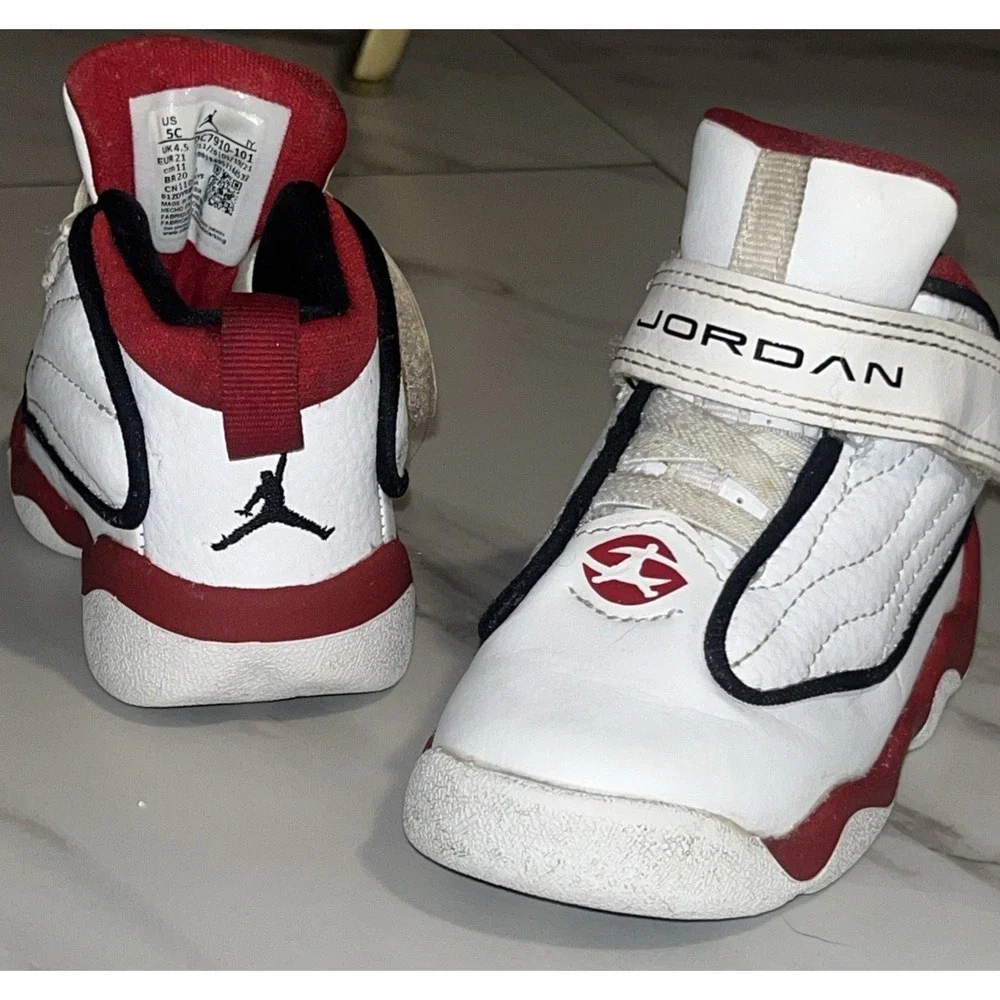 Nike Air Jordan Pro Strong TD 5C White Red Black Toddler Shoes DC7910-101